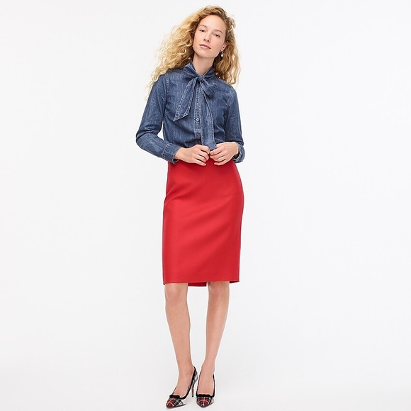 J. Crew Double-Serge Wool Black Pencil Skirt - Picture 12 of 12